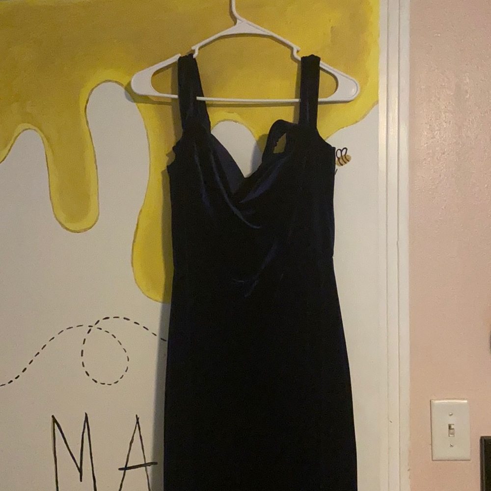 Navy blue velvet prom dress size 13